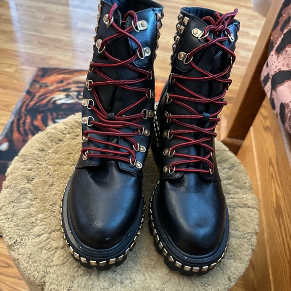 Cape Robbin Black and Gold Studded Combat Boots - Picture 7 of 8